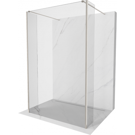Mexen Kioto álló zuhanyfal 90 x 30 x 30 cm, átlátszó, fényes nikkel - 800-090-030-222-97-00-030