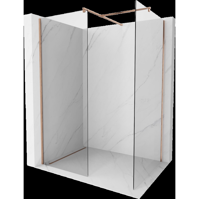 Mexen Kioto parete de duș Walk-in 100 x 80 cm, transparent, cupru periat - 800-100-202-65-00-080