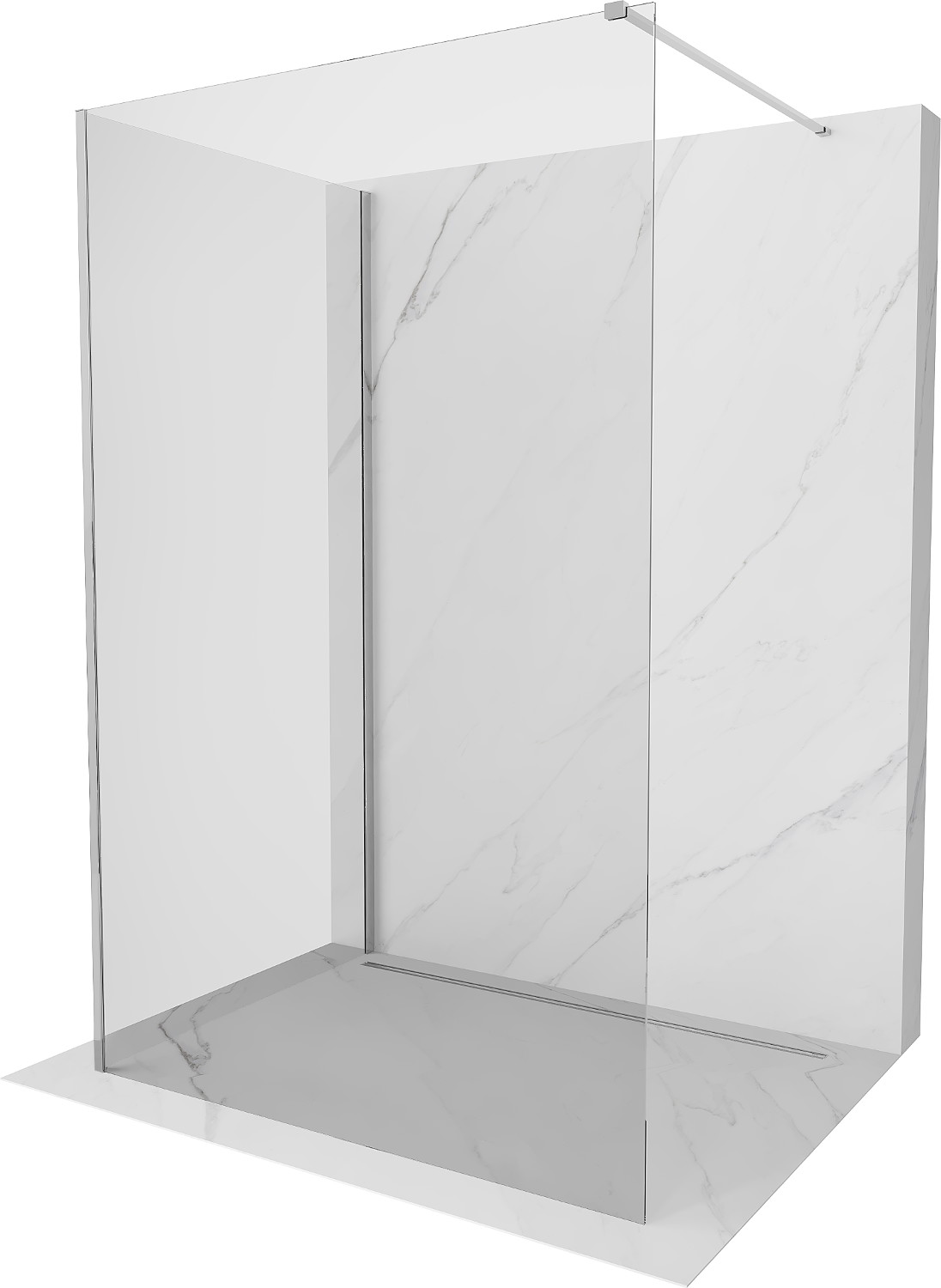 Mexen Kioto perete duș Walk-in 110 x 80 cm, transparent, crom - 800-110-212-01-00-080