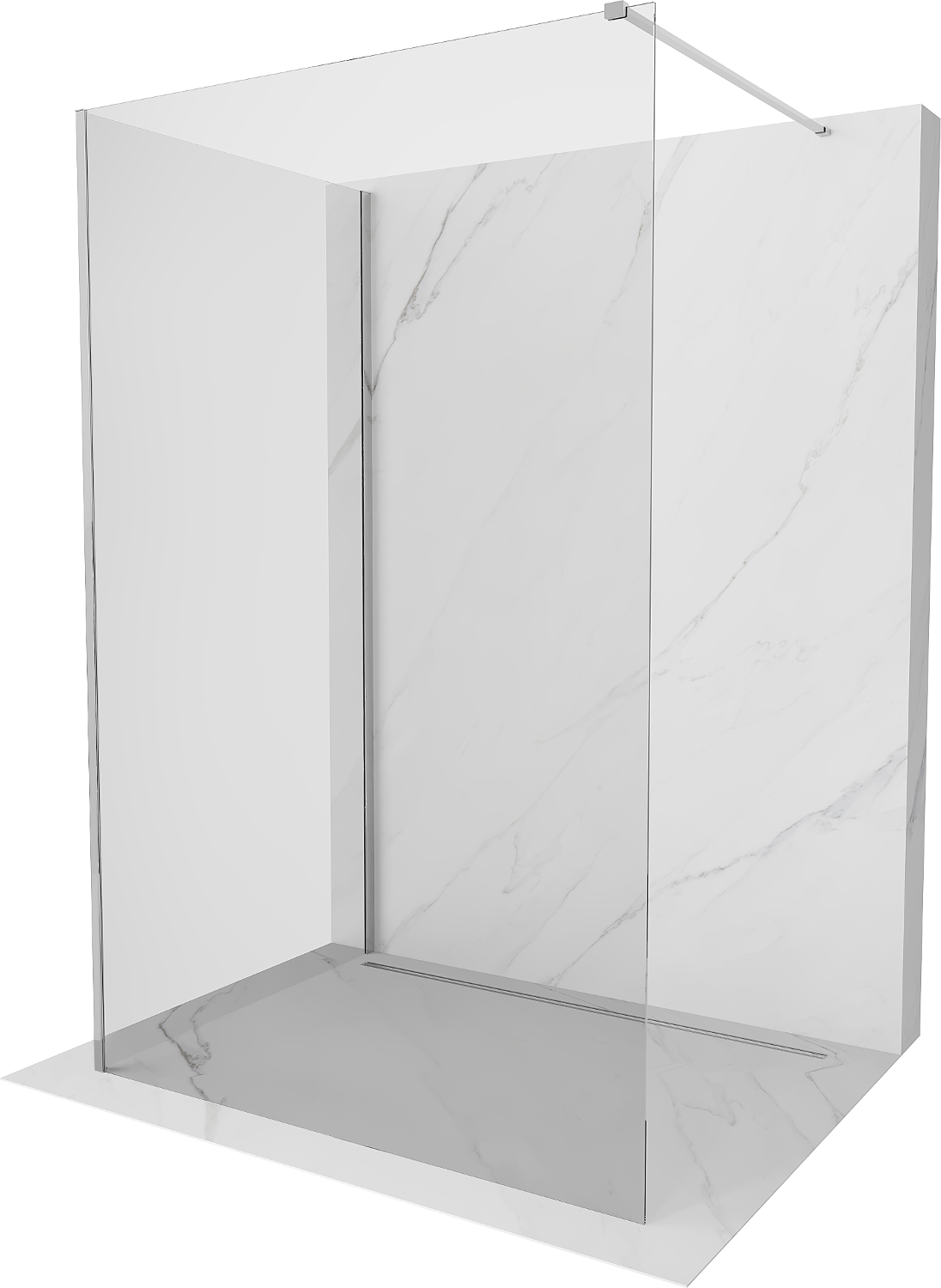 Mexen Kioto perete de duș Walk-in 140 x 80 cm, transparent, crom - 800-140-212-01-00-080