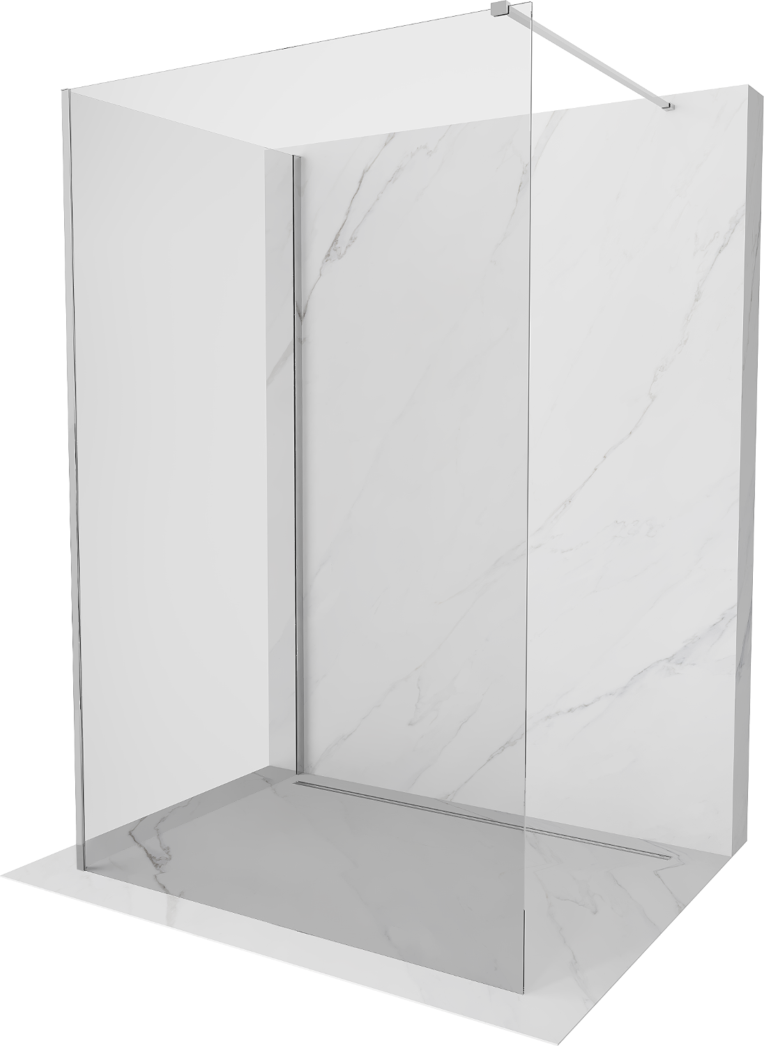 Kioto Mexen perete de duș Walk-in 115 x 90 cm, transparent, crom - 800-115-212-01-00-090