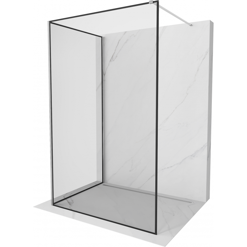 Mexen Kioto perete de duș Walk-in 140 x 110 cm, model negru, crom - 800-140-212-01-70-110