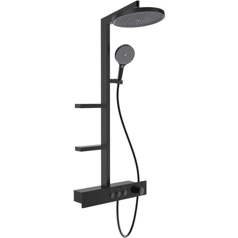 Mexen Plex set de duș suprapus cu duș fix și baterie, negru - 78103-70