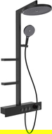 Mexen Plex set de duș exterior cu duș de plafon și baterie, negru - 78103-70