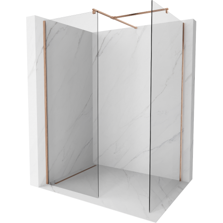 Mexen Kioto Walk-in zuhanyfal 100 x 95 cm, átlátszó, csiszolt réz - 800-100-202-65-00-095