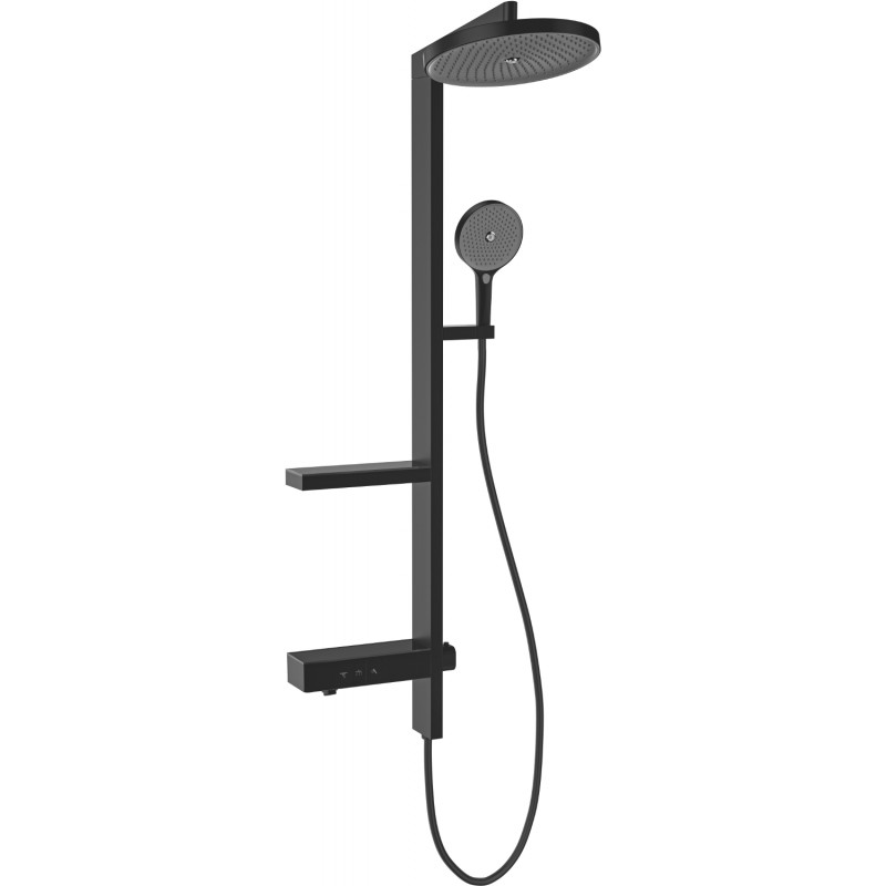 Set de duș aparent Mexen Dizzy cu set de ploaie și baterie, negru - 78104-70
