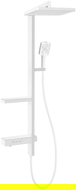 Mexen Roar set de duș montat pe suprafață cu duș fix și baterie, alb - 78105-20