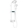 Mexen Peak falra szerelhető zuhanykészlet esőzuhannyal és csapteleppel, LED kijelző, fehér - 78106-20