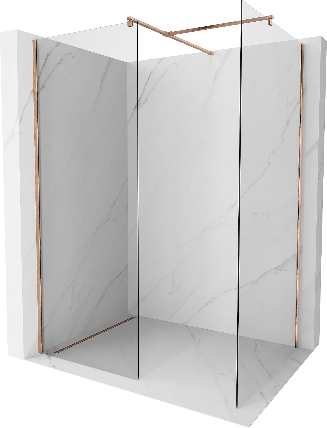 Mexen Kioto perete Walk-in 120 x 90 cm, transparent, cupru periat - 800-120-202-65-00-090