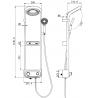 Set de duș montat pe perete Mexen Peak cu pară de duș și baterie, ecran LED, negru - 78106-70