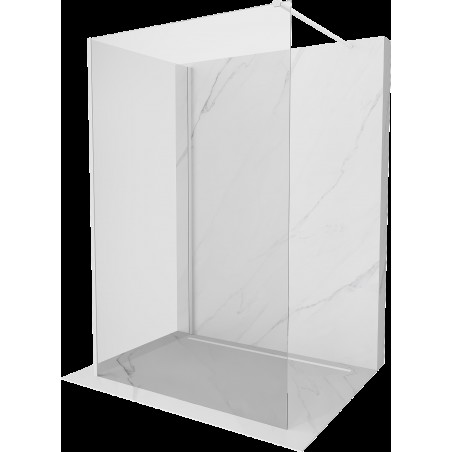 Mexen Kioto perete duș Walk-in 130 x 75 cm, transparent, alb - 800-130-212-20-00-075