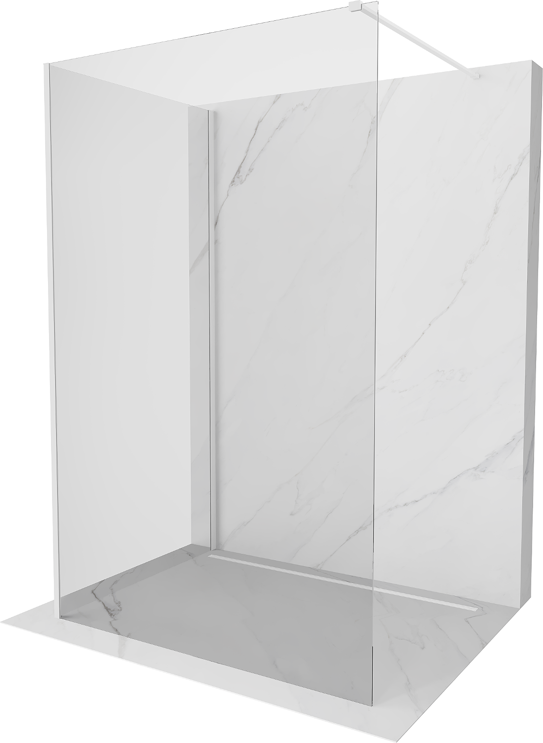 Mexen Kioto perete Walk-in 135 x 90 cm, transparent, alb - 800-135-212-20-00-090