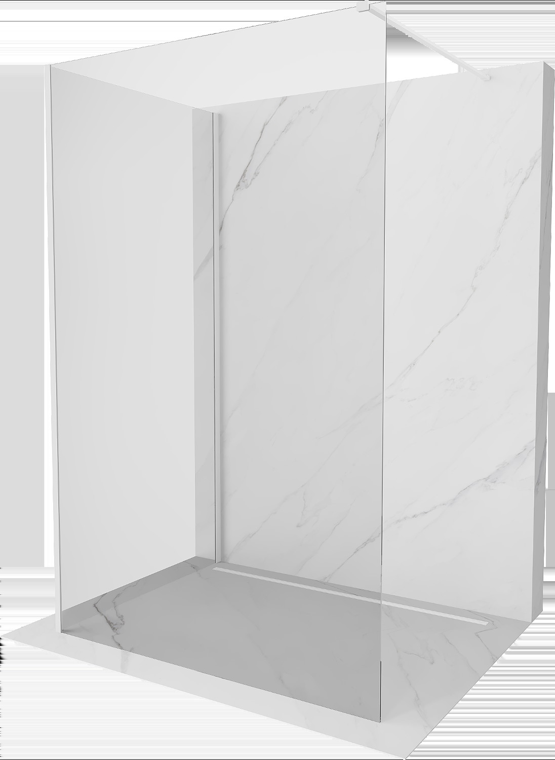 Mexen Kioto perete de duș Walk-in 130 x 90 cm, transparent, alb - 800-130-212-20-00-090