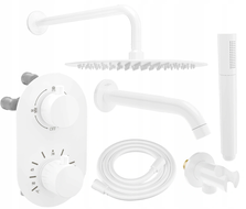 Mexen Kai DR70 set de cadă cu duș încastrat cu ploaie de 30 cm, alb - 77602DR70301-20