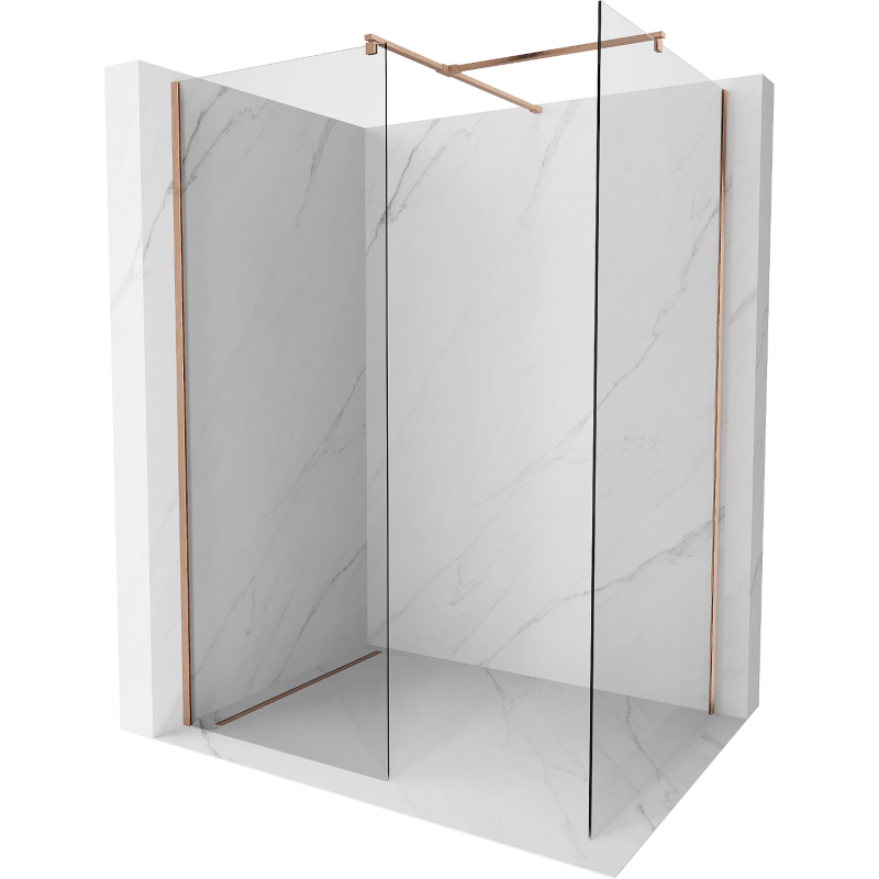 Mexen Kioto panou de dus Walk-in 170 x 110 cm, transparent, cupru periat - 800-170-202-65-00-110
