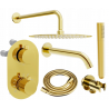 Mexen Kai DR70 set baie-duș încastrat cu duș de plafon 30 cm, auriu - 77602DR70301-50