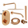 Mexen Kai DR70 set cadă-duș încastrat cu pară de tip ploaie30 cm, Roz-auriu - 77602DR70301-60