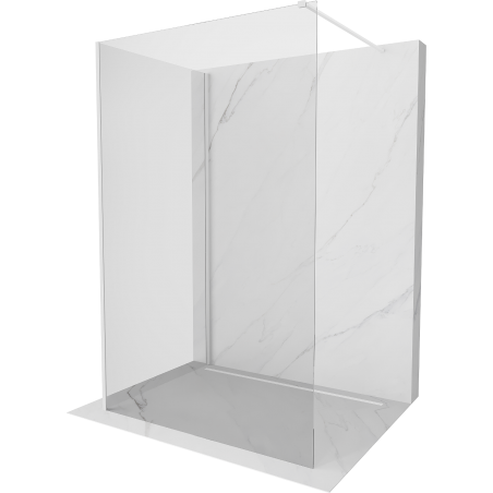 Mexen Kioto Walk-in zuhanyfal 125 x 120 cm, átlátszó, fehér - 800-125-212-20-00-120