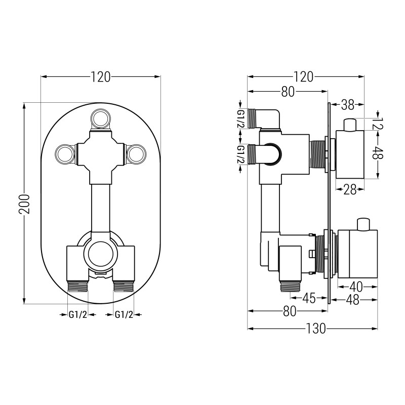 Mexen Kai Set ascuns de cadă-duș DR70 cu duș de 30 cm, gri armă periat - 77602DR70301-66