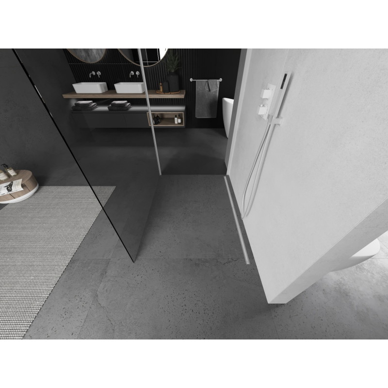 Mexen Kioto Walk-in zuhanyfal 140 x 120 cm, átlátszó, fehér - 800-140-212-20-00-120