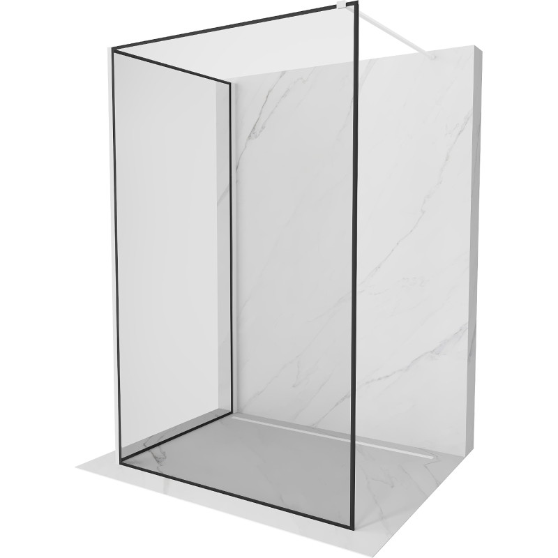 Mexen Kioto perete de duș Walk-in 120 x 80 cm, cadru negru, alb - 800-120-212-20-70-080