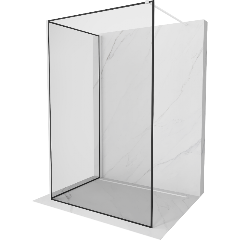 Mexen Kioto perete de duș Walk-in 120 x 80 cm, model negru, alb - 800-120-212-20-70-080