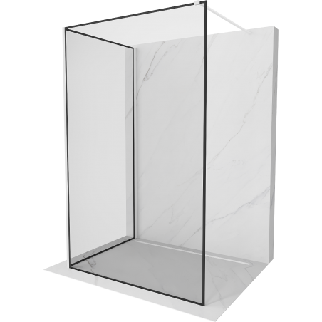 Mexen Kioto perete de duș Walk-in 120 x 80 cm, cadru negru, alb - 800-120-212-20-70-080