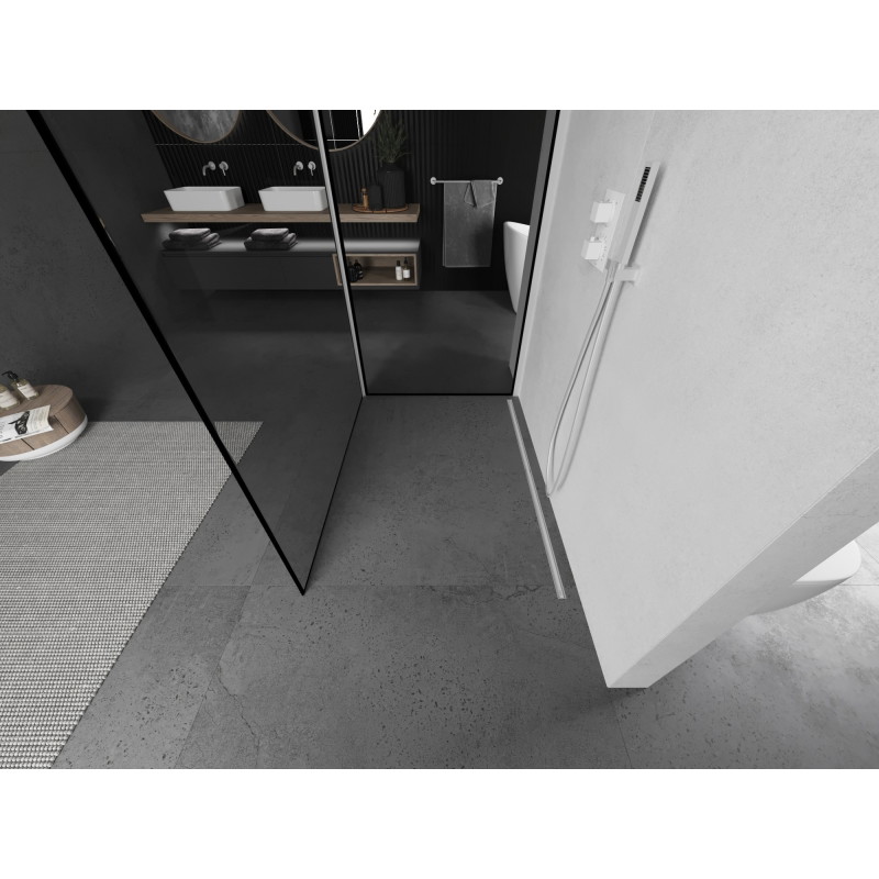 Mexen Kioto perete de duș Walk-in 120 x 80 cm, cadru negru, alb - 800-120-212-20-70-080
