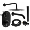 Mexen Kai DR70 set de cadă-duș încastrat cu ploaie de 30 cm, negru - 77602DR70301-70