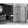 Mexen Kioto perete de duş Walk-in 130 x 80 cm, model negru, gri mat lustruit - 800-130-202-66-70-080