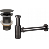 Mexen semisifon lavoar rotund cu dop click-clack, fără preaplin, gri închis periat - 7991050-66