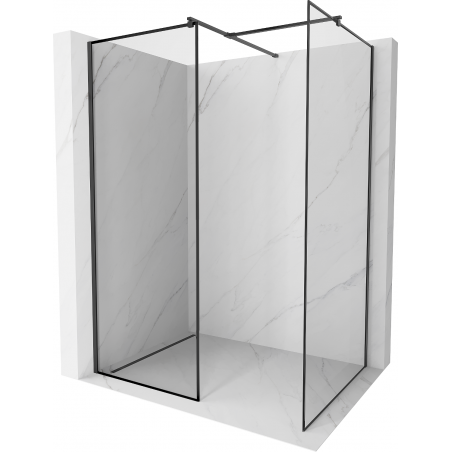 Mexen Kioto Walk-in zuhanyfal 140 x 70 cm, fekete keret, fekete - 800-140-202-70-70-070