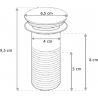 Mexen Sifon rotund chiuvetă cu dop click-clack, fără preaplin, Neagră - 7991050-70