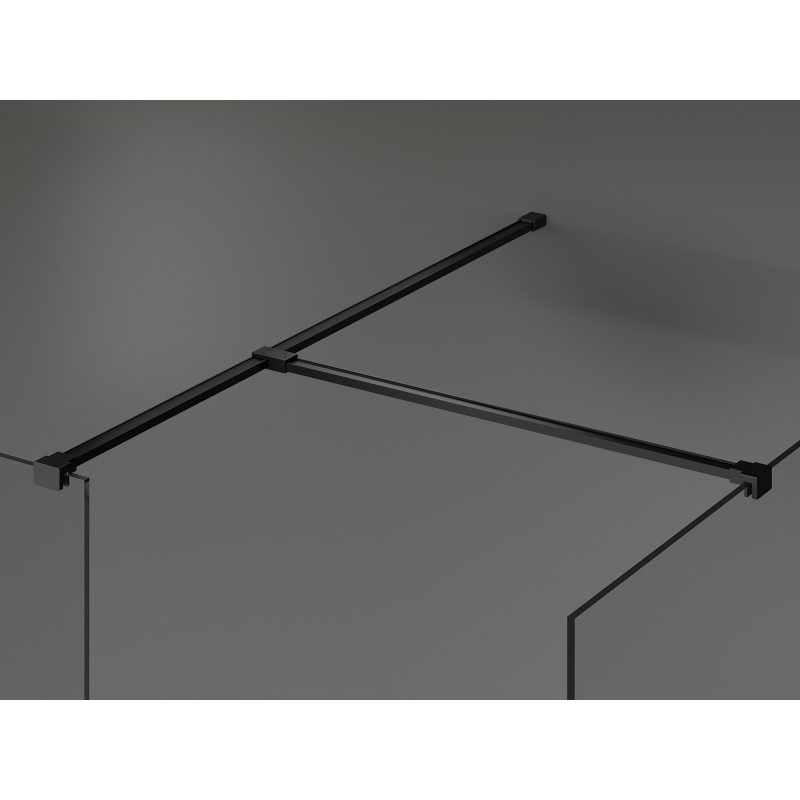 Mexen Kioto panou de duș Walk-in 90 x 80 cm, rame negru, negru - 800-090-202-70-70-080