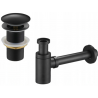 Mexen semisifon lavoar rotund cu ventil clic-clac, fără preaplin, negru - 7991050-70