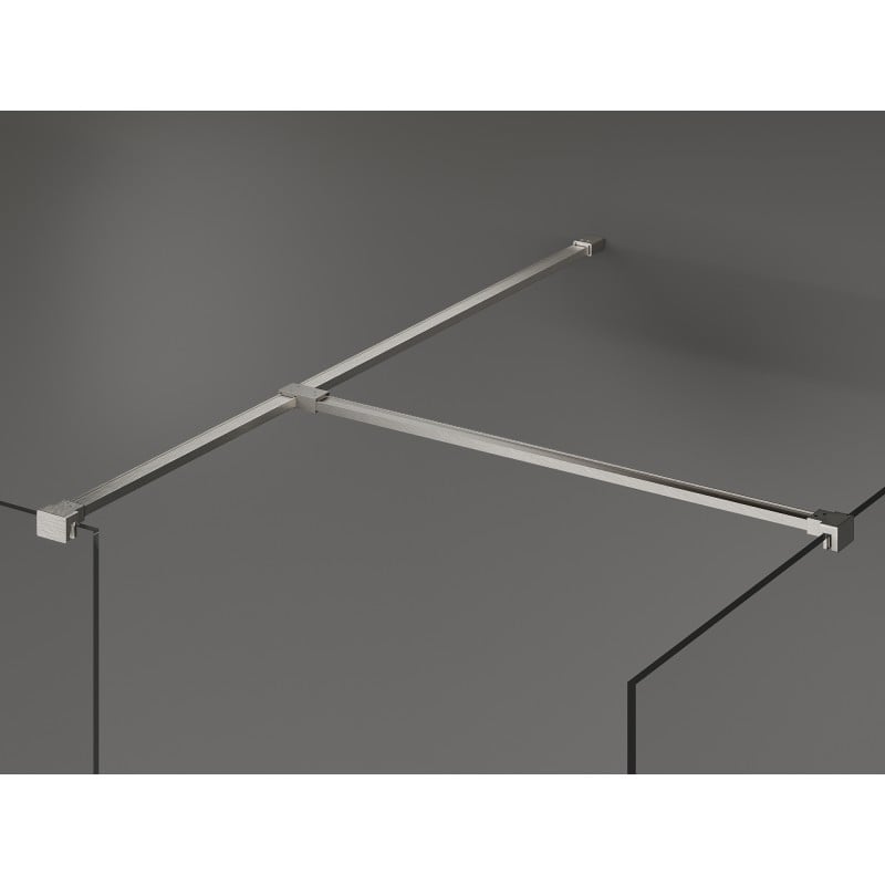 Mexen Kioto perete de duș Walk-in 130 x 100 cm, cadru negru, nichel periat - 800-130-202-97-70-100