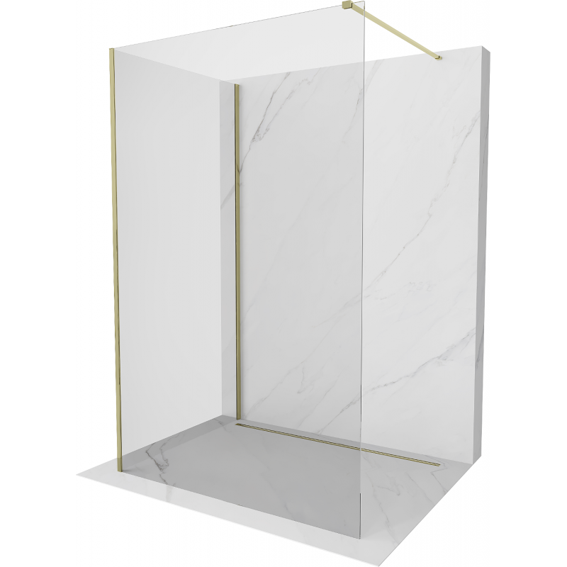Mexen Kioto perete de duș Walk-in 120 x 70 cm, transparent, auriu - 800-120-212-50-00-070