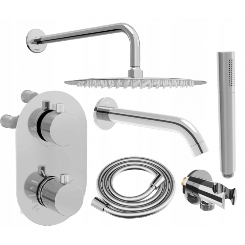 Mexen Kai Set baterie de cadă și duș îngropat DR70 cu duș de ploaie de 25 cm, crom - 77602DR70251-00