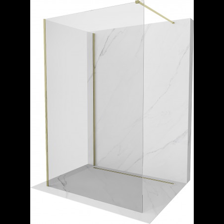 Mexen Kioto perete de duș Walk-in 130 x 75 cm, transparent, aurie - 800-130-212-50-00-075