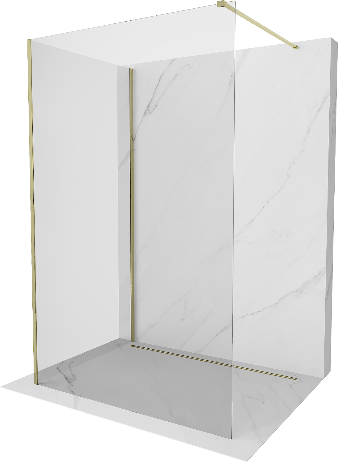 Mexen Kioto paravan de duș Walk-in 140 x 85 cm, transparent, aurie - 800-140-212-50-00-085