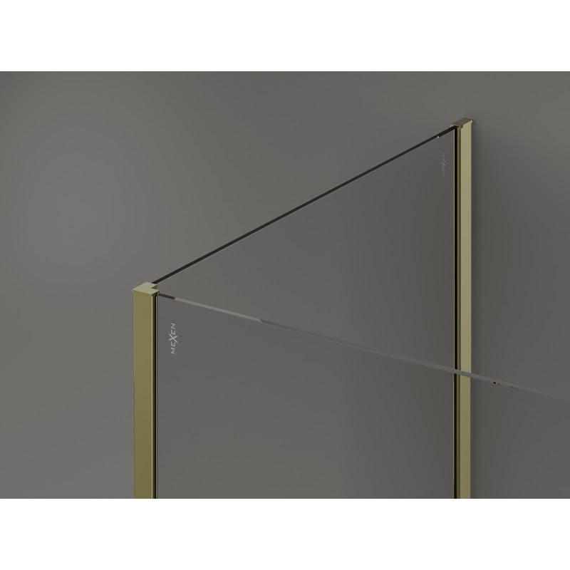 Mexen Kioto perete de duș Walk-in 120 x 100 cm, transparent, auriu - 800-120-212-50-00-100