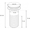 Mexen Sifon chiuvetă rotund cu dop ceramic click-clack, fără preaplin, Crom/Alb - 7991050-02
