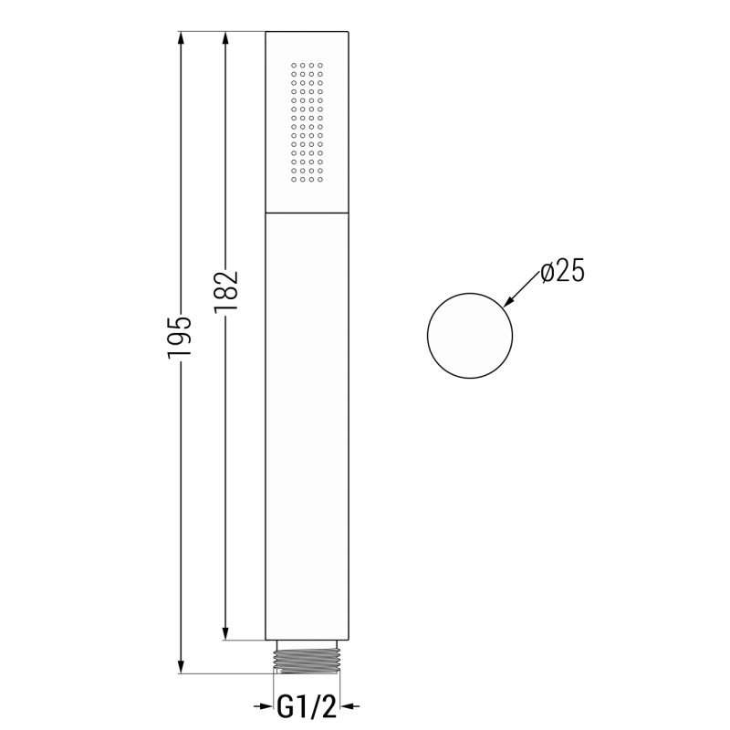 Mexen Kai Set de baie și duș DR70 încastrat cu duș fix 25 cm, gri armă periat - 77602DR70251-66