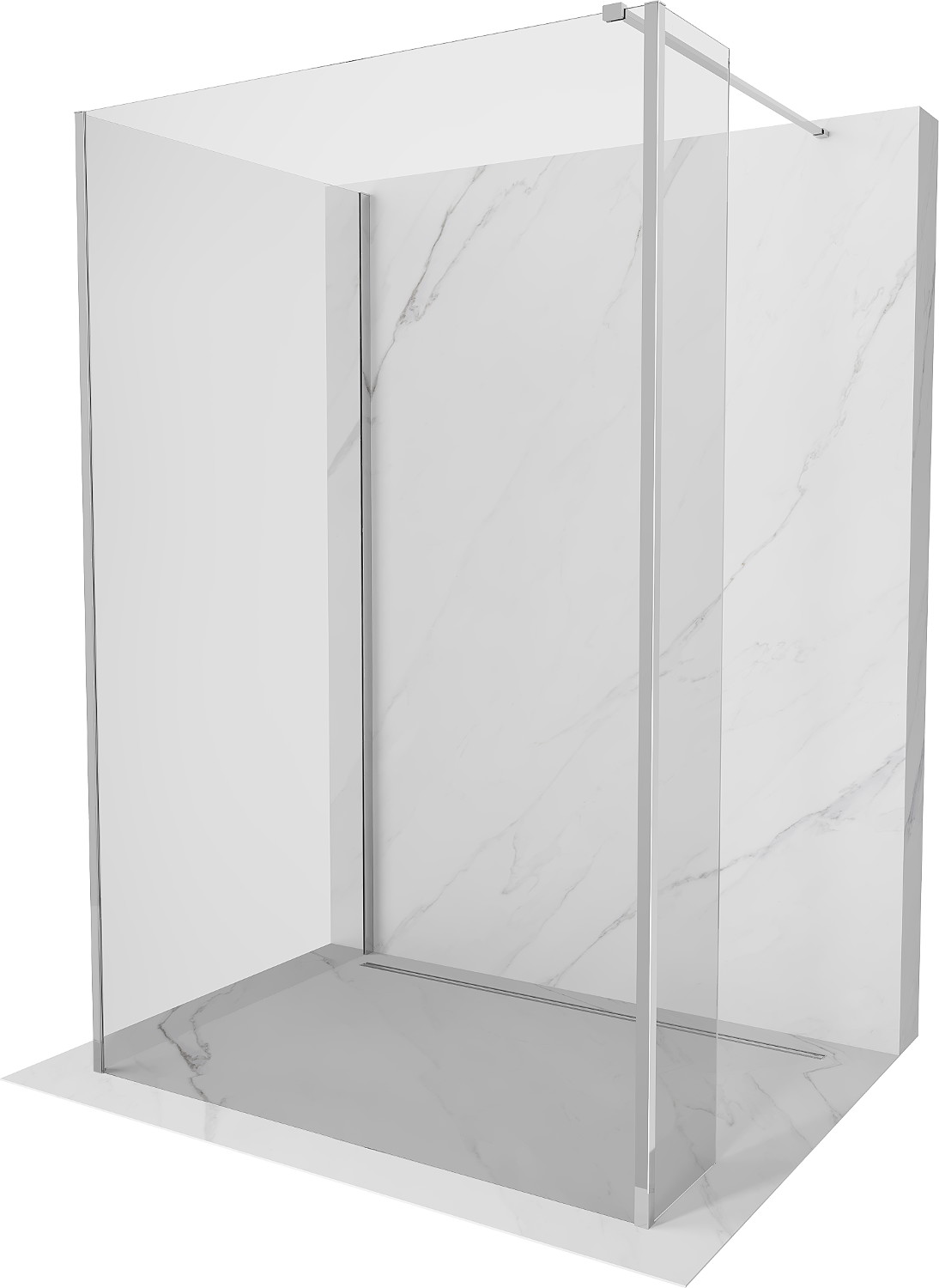 Mexen Kioto perete walk-in 135 x 70 x 30 cm, transparent, crom - 800-135-070-221-01-00-030