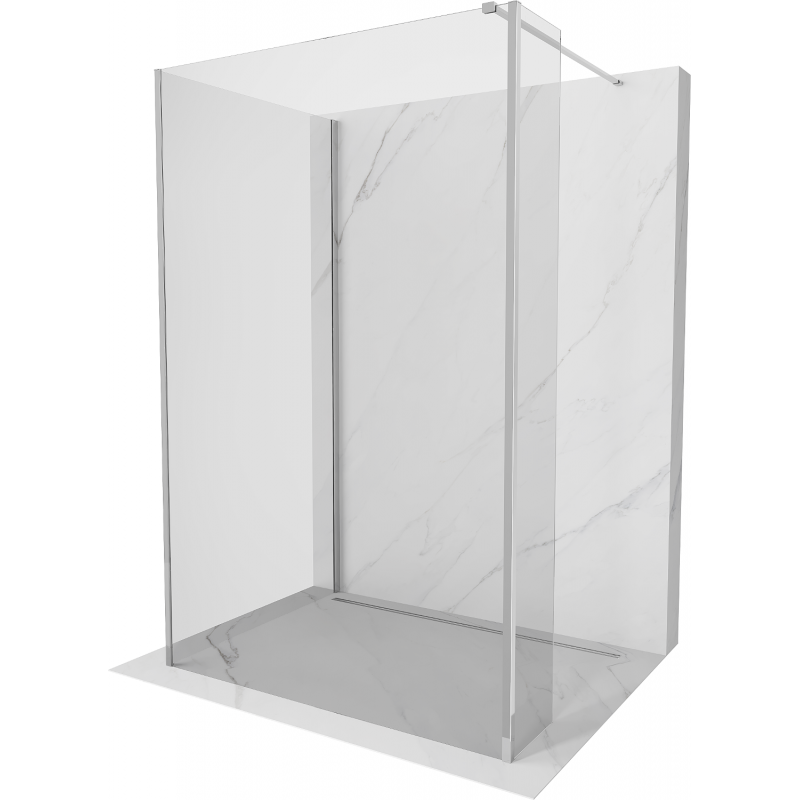 Mexen Kioto perete de duș Walk-in 90 x 80 x 30 cm, transparent, crom - 800-090-080-221-01-00-030