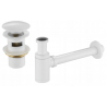 Mexen semi-sifon rotund pentru chiuvetă cu dop click-clack, cu preaplin, alb - 7992050-20