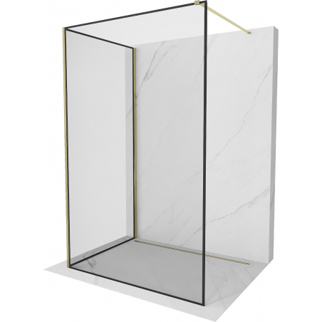 Mexen Kioto perete de duş Walk-in 90 x 90 cm, model negru, aurie - 800-090-212-50-70-090