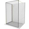 Mexen Kioto Walk-in zuhanyfal 90 x 90 cm, fekete keret, arany - 800-090-212-50-70-090