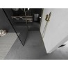 Mexen Kioto Walk-in zuhanyfal 90 x 90 cm, fekete keret, arany - 800-090-212-50-70-090