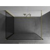 Mexen Kioto Walk-in zuhanyfal 90 x 90 cm, fekete keret, arany - 800-090-212-50-70-090